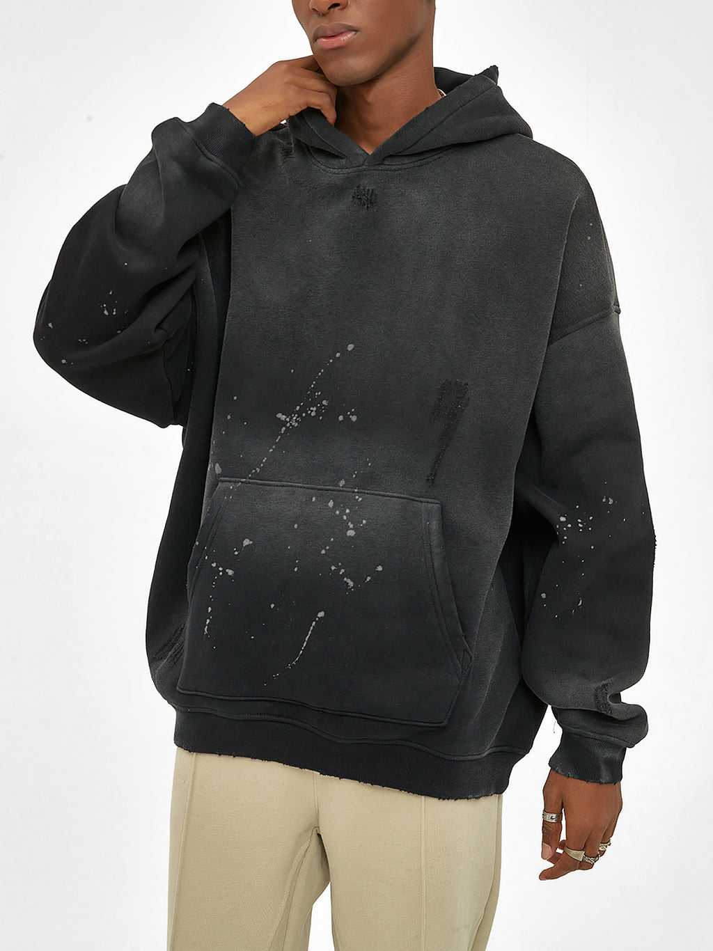 Never Silent - Vintage Washed Frayed Fleece Hoodie
